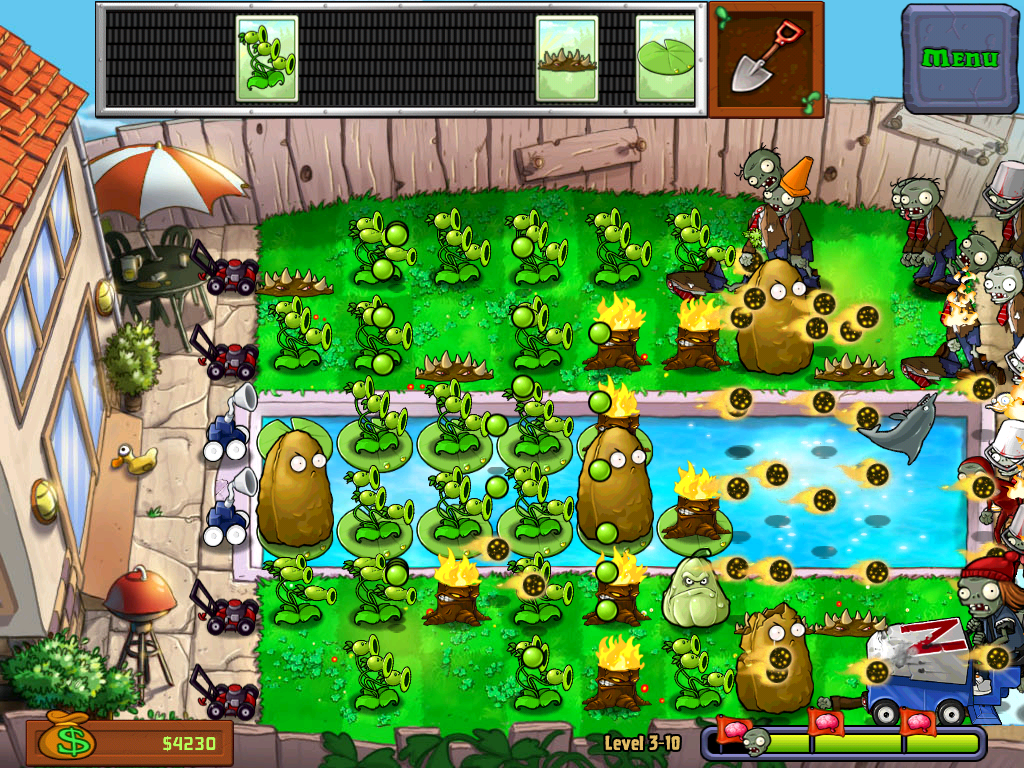 Скриншот 3 к игре Plants vs. Zombies [Portable] (2009) скачать торрент Лицензия