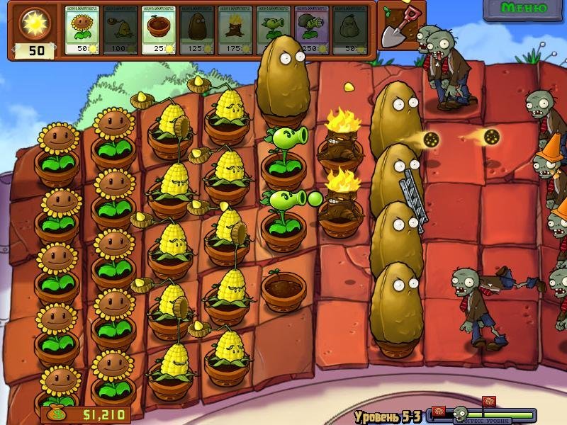 Скриншот 1 к игре Plants vs. Zombies [Portable] (2009) скачать торрент Лицензия